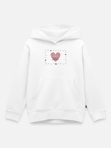 Schule du wirst wunderbar Herzdesign - Kinder Premium Organic Hoodie - Weiß