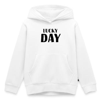jour de chance - Sweat Premium à capuche enfant bio - blanc - Devant - AI Model Kid Female (0cm)