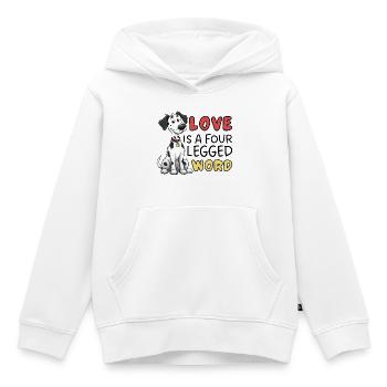 L’amour dalmate est un mot à quatre lettres - Sweat Premium à capuche enfant bio - blanc - Devant - AI Model Kid Female (0cm)