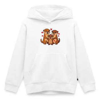 Otterfamilie - Kinder Premium Organic Hoodie - Weiß - Vorne - AI Model Kid Female (0cm)