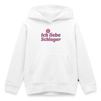 Schlager-Sticker: Musik & Blume Design - Kinder Premium Organic Hoodie - Weiß - Vorne - AI Model Kid Female (0cm)