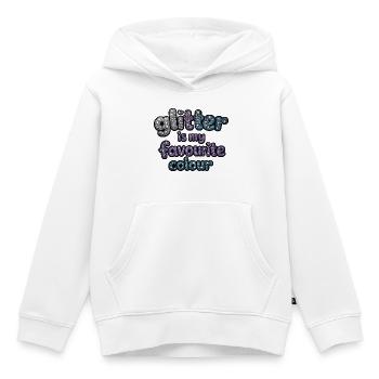 Glitzer ist meine Lieblingsfarbe - Kinder Premium Organic Hoodie - Weiß - Vorne - AI Model Kid Female (0cm)