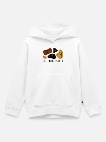 Klettergriffe Boulder Logo - Kinder Premium Organic Hoodie - Weiß