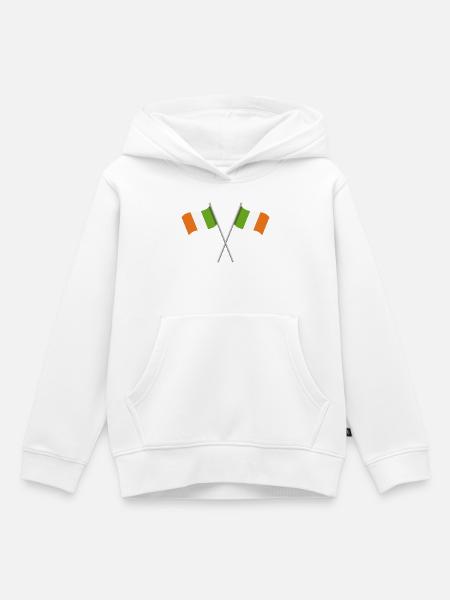 Irische Flagge - Kinder Premium Organic Hoodie - Weiß
