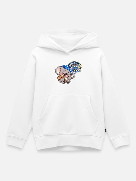 Schlummer-Koala mit Sternennacht - Kinder Premium Organic Hoodie - Weiß