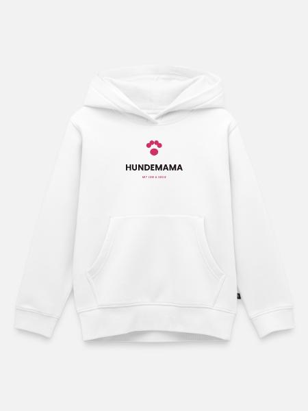 Hundemama mit Leib & Seele - Kinder Premium Organic Hoodie - Weiß