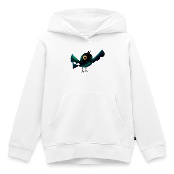 Nachtvogel im Wald  - Kinder Premium Organic Hoodie - Weiß - Vorne - AI Model Kid Female (0cm)