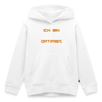 ICH_BIN_OPTIMIST-_ Part 1 - Kinder Premium Organic Hoodie - Weiß - Vorne - AI Model Kid Female (0cm)