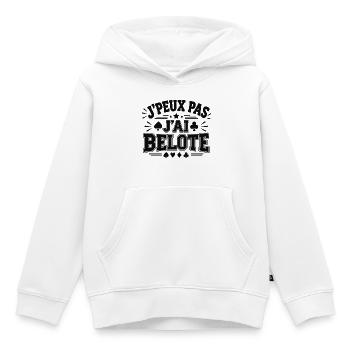 Ich kann nicht, ich habe belote Geschenk-Humor - Kinder Premium Organic Hoodie - Weiß - Vorne - AI Model Kid Female (0cm)