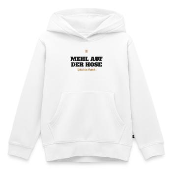 Mehl auf der Hose, Glück im Bauch – Backen - Kinder Premium Organic Hoodie - Weiß - Vorne - AI Model Kid Female (0cm)