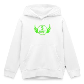 Winged Money Neon - Kinder Premium Organic Hoodie - Weiß - Vorne - AI Model Kid Female (0cm)