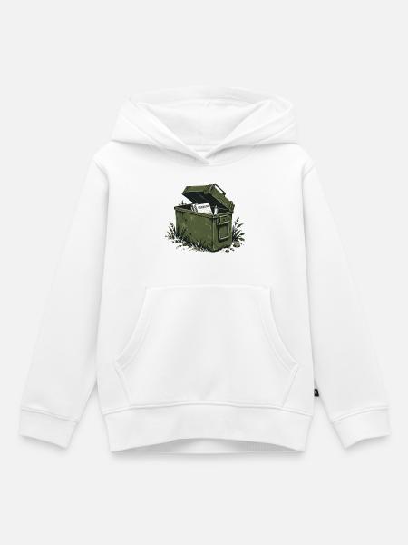 Geocaching Cachebox - Kinder Premium Organic Hoodie - Weiß