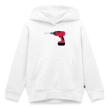 A cordless drill - Kids Premium Organic Hoodie - white - Front - AI Model Kid Female (0cm)