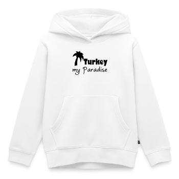 Turkey Paradise - Kids Premium Organic Hoodie - white - Front - AI Model Kid Female (0cm)