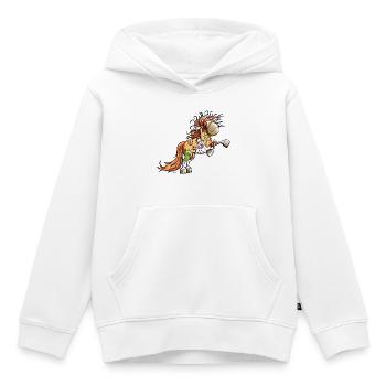 Cheval Sauvage - Sweat Premium à capuche enfant bio - blanc - Devant - AI Model Kid Female (0cm)