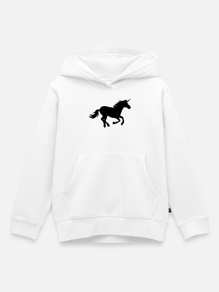 Galoppierendes Einhorn - Kinder Premium Organic Hoodie - Weiß