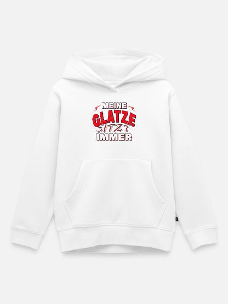 Meine Glatze Sitzt Immer - Kinder Premium Organic Hoodie - Weiß