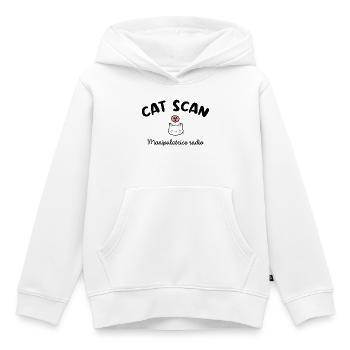CAT SCAN Manipulatrice radio Chat Radiologie - Sweat Premium à capuche enfant bio - blanc - Devant - AI Model Kid Female (0cm)