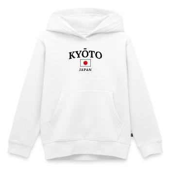 Kyoto Japan Flag Motif - Kids Premium Organic Hoodie - white - Front - AI Model Kid Female (0cm)