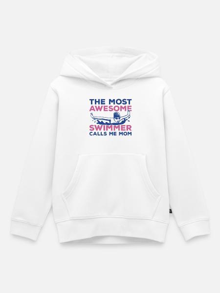 Schwimmer Mutter - Kinder Premium Organic Hoodie - Weiß