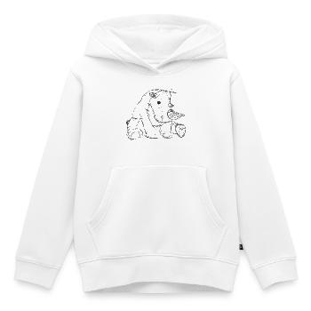 Rhinocéros - Sweat Premium à capuche enfant bio - blanc - Devant - AI Model Kid Female (0cm)