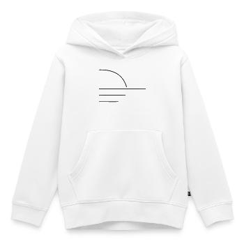 Sonne Horizont Linienkunst Schwarz - Kinder Premium Organic Hoodie - Weiß - Vorne - AI Model Kid Female (0cm)