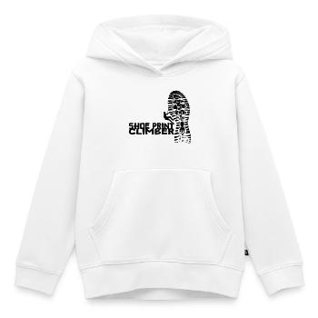Shoe Print Climber [Schwarz] - Kinder Premium Organic Hoodie - Weiß - Vorne - AI Model Kid Female (0cm)