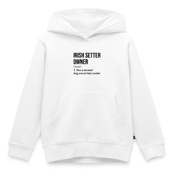 Setter irlandais Setter irlandais Setter irlandais - Sweat Premium à capuche enfant bio - blanc - Devant - AI Model Kid Female (0cm)