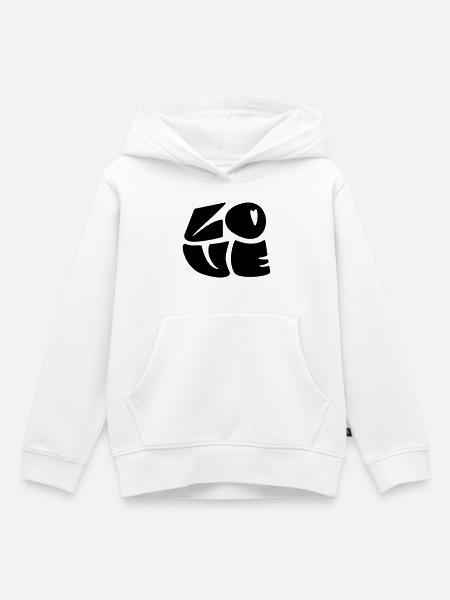 LOVE - Kinder Premium Organic Hoodie - Weiß