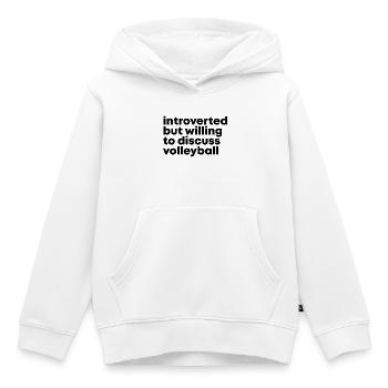Volley-ball-ball Volley-volley-ball - Sweat Premium à capuche enfant bio - blanc - Devant - AI Model Kid Female (0cm)