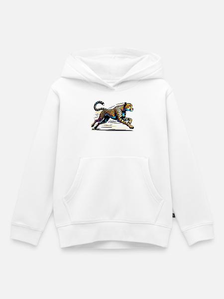 Gepard - Kinder Premium Organic Hoodie - Weiß