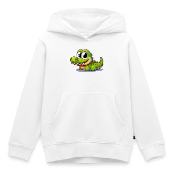 Alligator Crocodile - Kids Premium Organic Hoodie - white - Front - AI Model Kid Female (0cm)