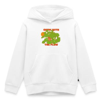 Évoluez avec l’instruction Flow - Sweat Premium à capuche enfant bio - blanc - Devant - AI Model Kid Female (0cm)