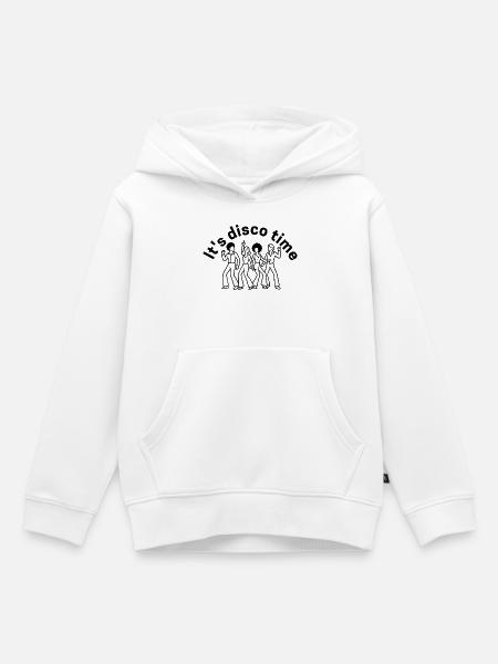 It s disco time - Kinder Premium Organic Hoodie - Weiß