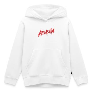 Assassin - Conception de sang tueur - Sweat Premium à capuche enfant bio - blanc - Devant - AI Model Kid Female (0cm)