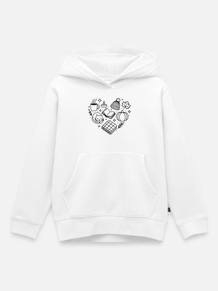 Herbst Herz, herbstliche Gemütlichkeit, herbstlich - Kinder Premium Organic Hoodie - Weiß
