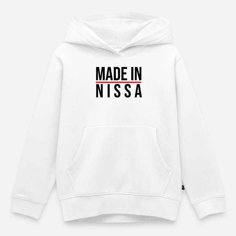 Made in Nissa - Sweat Premium à capuche enfant bio - blanc