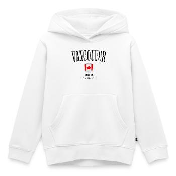 Souvenir Vancouver, Vancouver Canada - Sweat Premium à capuche enfant bio - blanc - Devant - AI Model Kid Female (0cm)