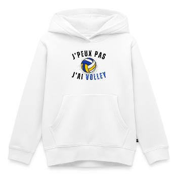 Ich kann nicht, ich habe Volley-Humor-Geschenk - Kinder Premium Organic Hoodie - Weiß - Vorne - AI Model Kid Female (0cm)