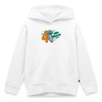 High Koala-Ty 4th Birthday - Kids Premium Organic Hoodie - white - Front - AI Model Kid Female (0cm)