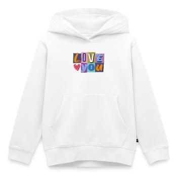 L’amour dans un collage coloré - Sweat Premium à capuche enfant bio - blanc - Devant - AI Model Kid Female (0cm)