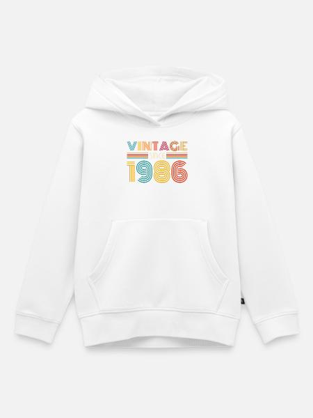 Retro 1986 Stripes - Kinder Premium Organic Hoodie - Weiß