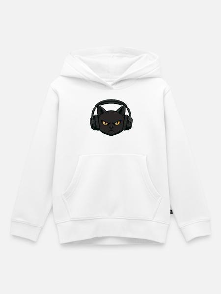 Headset Alpha Cat Music Kopfhörer - Kinder Premium Organic Hoodie - Weiß