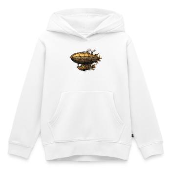 Steampunk Luftschiff Zeppelin - Kinder Premium Organic Hoodie - Weiß - Vorne - AI Model Kid Female (0cm)