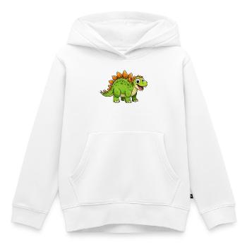 Dino Stegosaurus joyeux - Sweat Premium à capuche enfant bio - blanc - Devant - AI Model Kid Female (0cm)