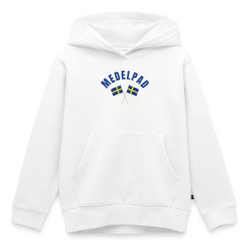 Drapeaux suédois de Medelpad - Sweat Premium à capuche enfant bio - blanc - Devant - AI Model Kid Female (0cm)