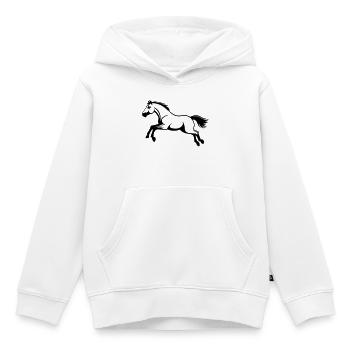 Pferdestil-Sprung - Kinder Premium Organic Hoodie - Weiß - Vorne - AI Model Kid Female (0cm)