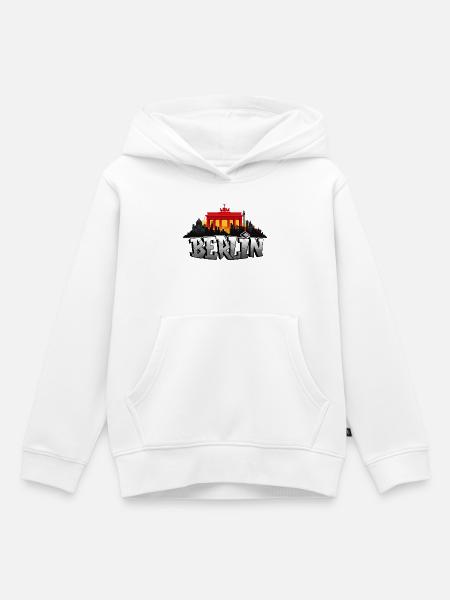 Berlin - Kinder Premium Organic Hoodie - Weiß