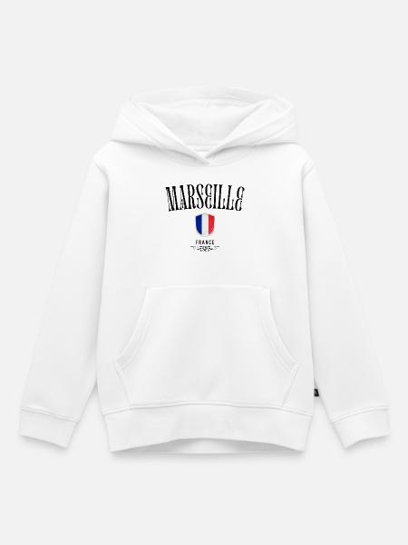 Marseille-Souvenir, elegantes Design Marseille - Kinder Premium Organic Hoodie - Weiß