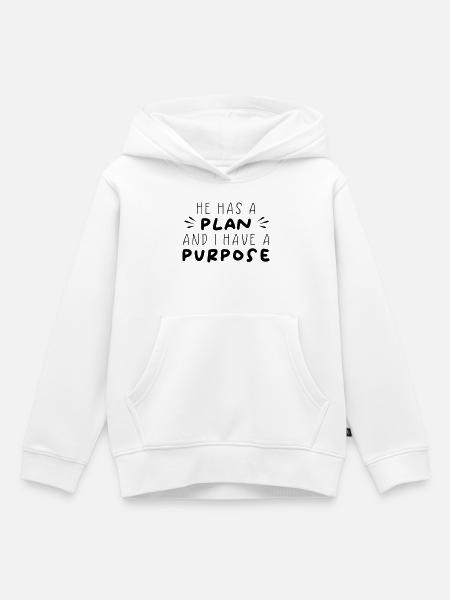 Plan & But - Sweat Premium à capuche enfant bio - blanc